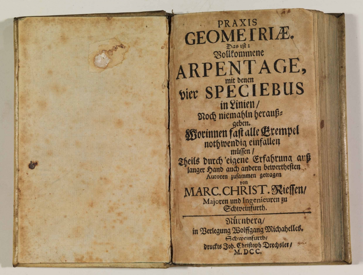 Title page of Praxis Geometriae by Markus Christian Ries (1700).