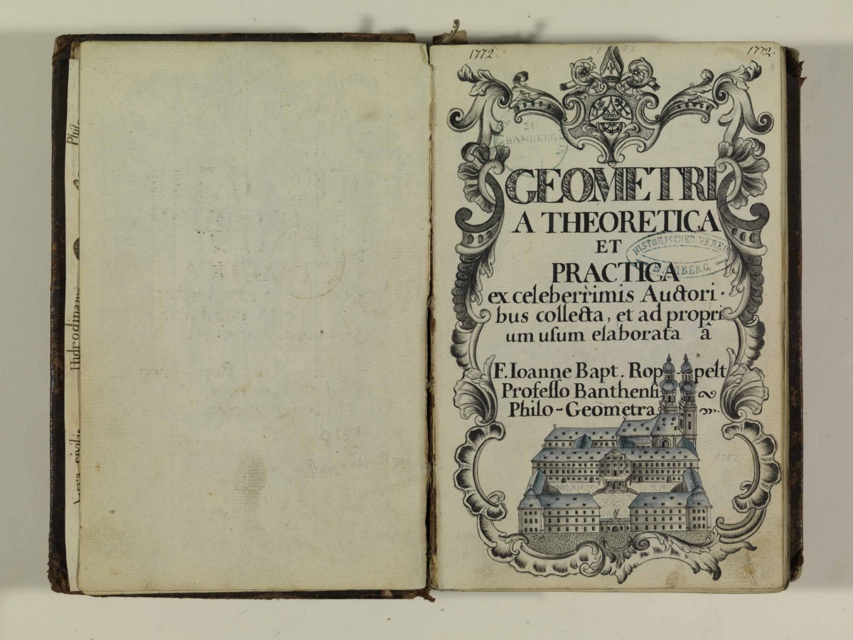 Title page for Johann Baptist Roppelt's 1772 Geometria Theoretica et Practica.