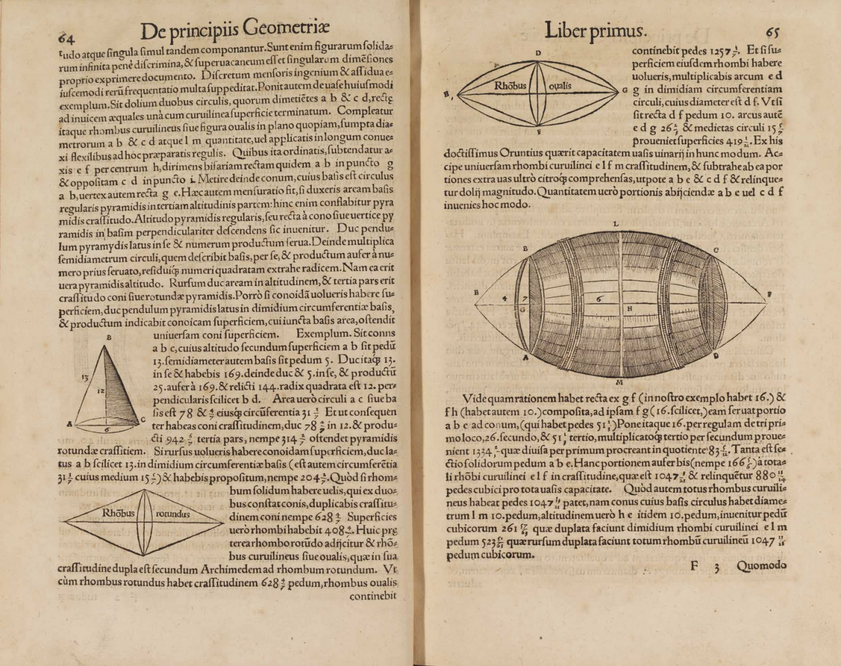 Pages 64-65 from Sebastian Munster's 1551 Rudimenta Mathematica.