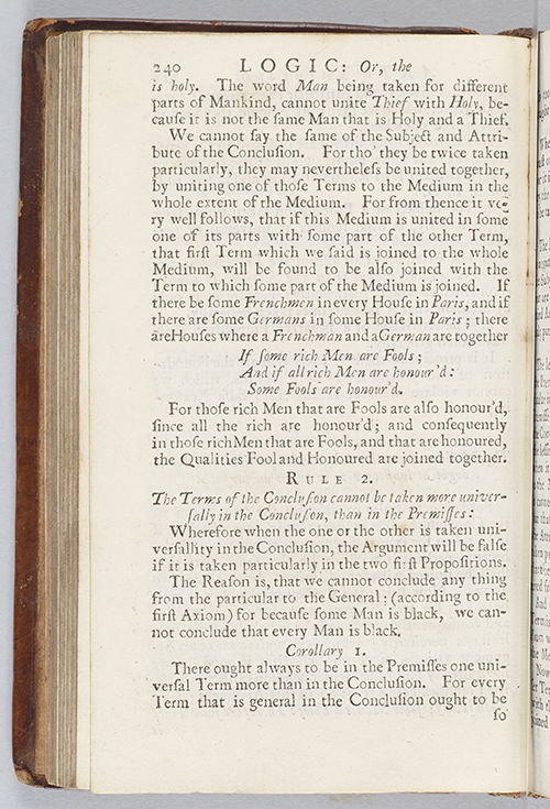 Page 240 of Logic or the Art of Thinking by Arnauld and Nicold (trans. by Ozell), 1727