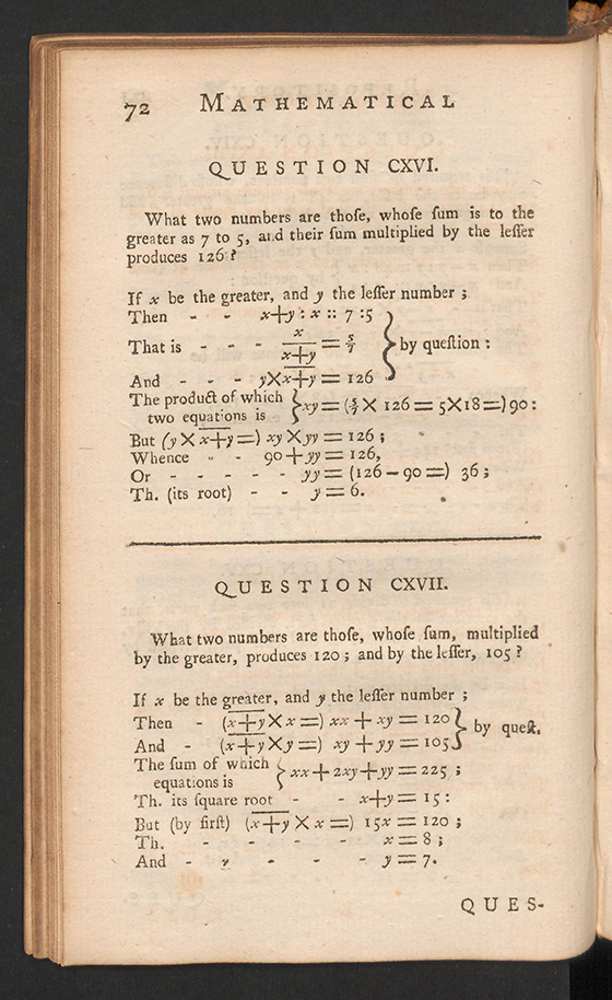 Page 72 of The Mathematical Repository, Volume I, James Dodson, 1748