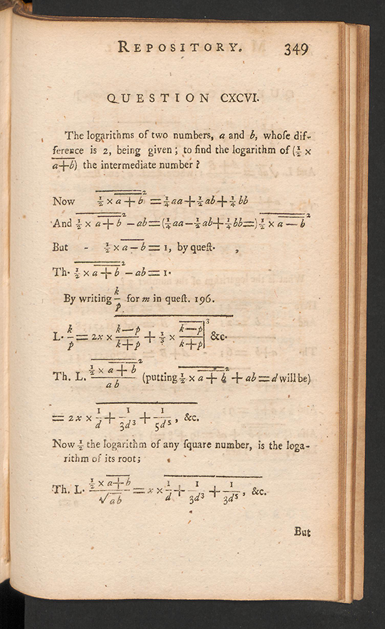 Page 349 of The Mathematical Repository, Volume I, James Dodson, 1748