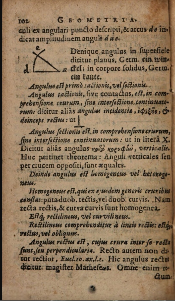 Page 102 from 1623 second edition of Alsted's Methodus admirandorum mathematicorum.