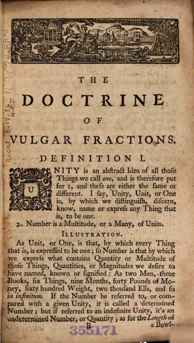Page 1 from The Analyst, or an Introduction to the Mathematics, an anonymous textbook published in 1746.