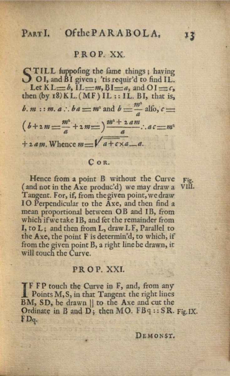 Page 13 from Robert Steell's 1723 A Treatise on Conic Sections.