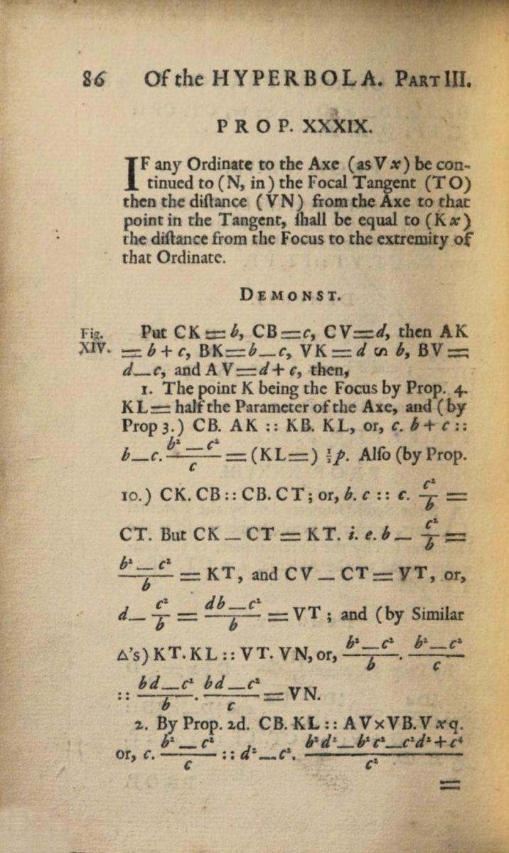 Page 86 from Robert Steell's 1723 A Treatise on Conic Sections.