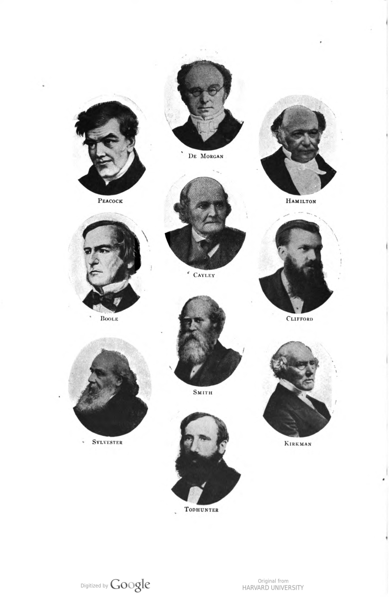 Frontispiece from Alexander Macfarlane's 1916 Lectures on ten British mathematicians of the nineteenth century.