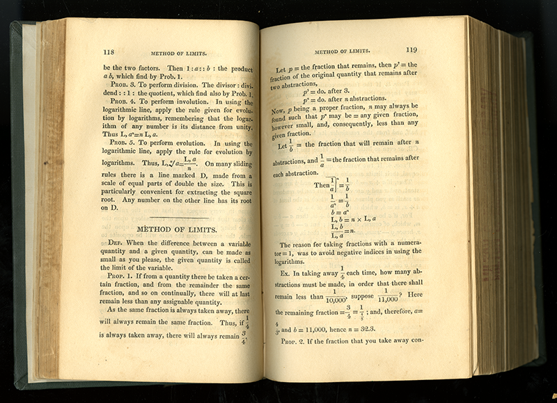 Pages 118-119 from Supplement to Playfair's Geometry and Wood's Algebra by Thomas Duncan, 1824