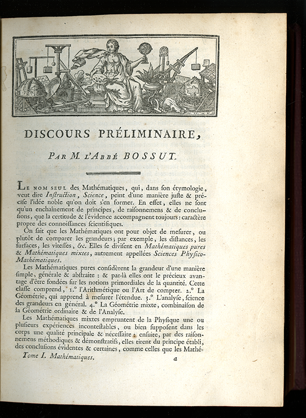 Introduction page from 1784 volume “Mathématiques” from the Encyclopédie Méthodique