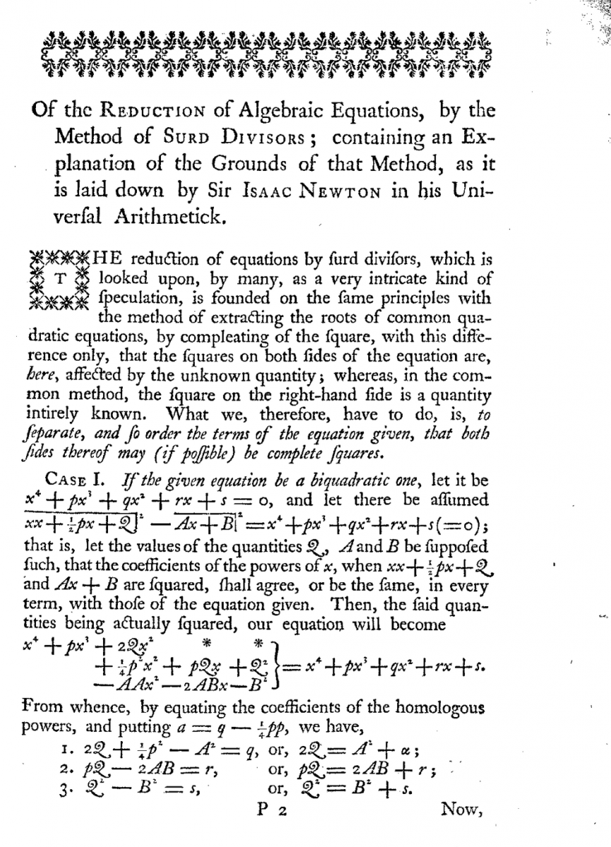 Page 107 of Thomas Simpson's 1757 Miscellaneous Tracts.