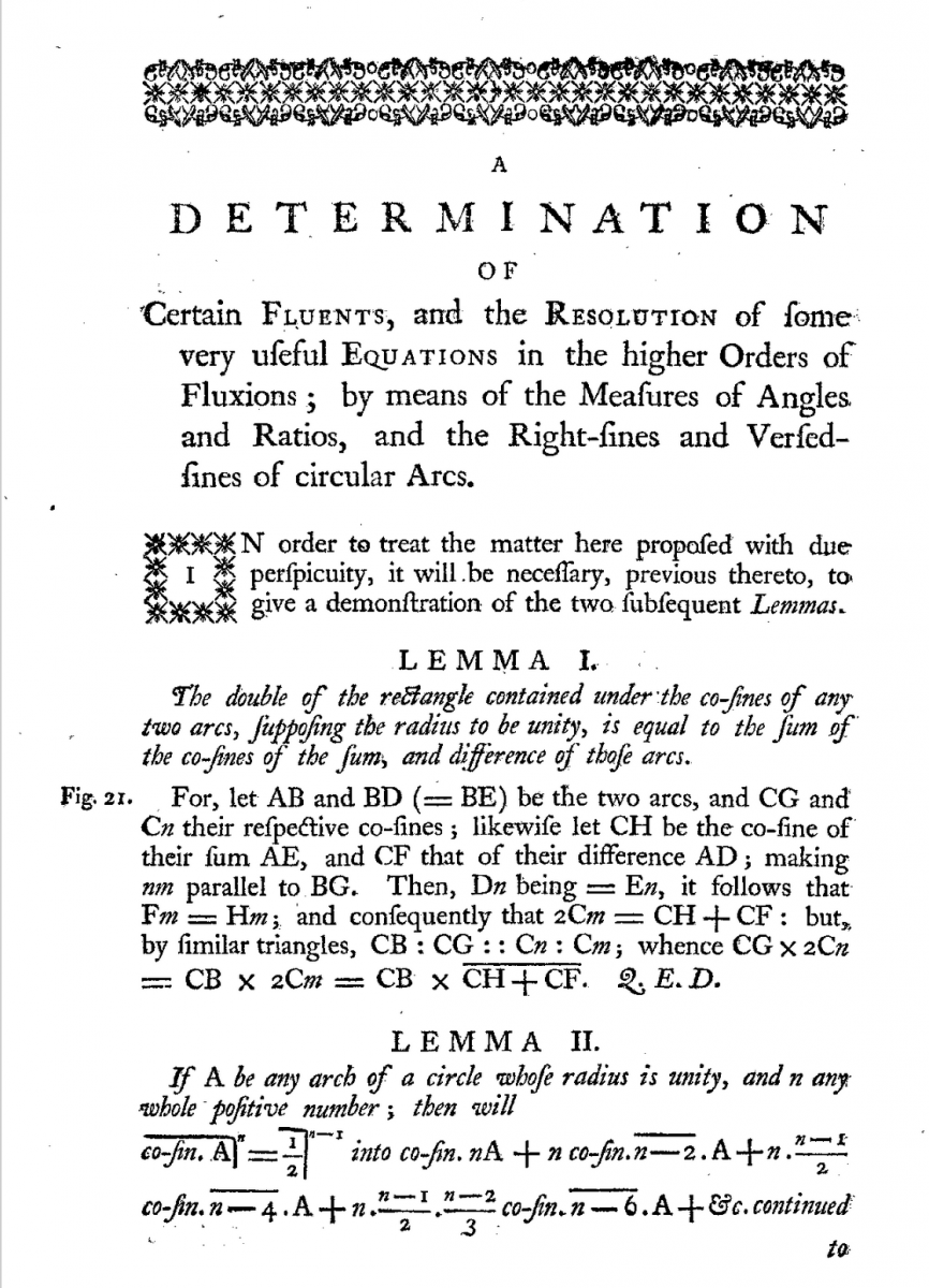 Page 76 of Thomas Simpson's 1757 Miscellaneous Tracts.