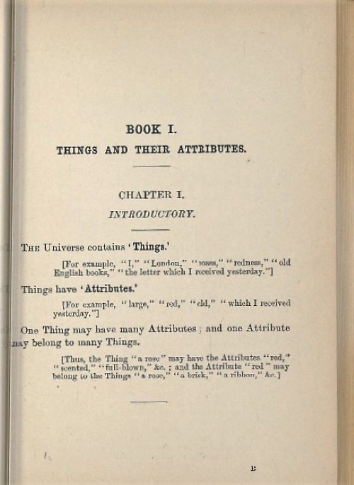Page 1 of chapter 1 from Symbolic Logic, Part I by Lewis Carroll/Charles Dodgson, 1896
