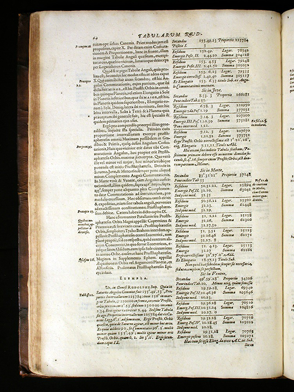 Page 64 of Tabulae Rudolphinae by Johann Kepler, 1627