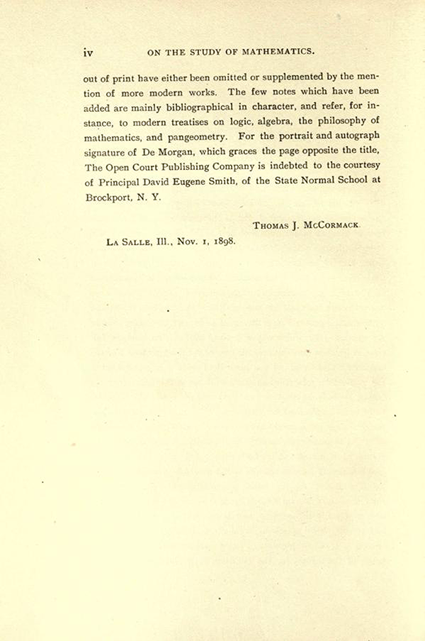 Page 2 of the Editor's Note in On the Study and Difficulties of Mathematics by Augustus De Morgan