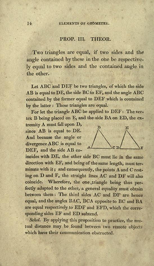 Page 14 of Elements of Geometry and Plane Trigonometry by John Leslie, third edition, 1817