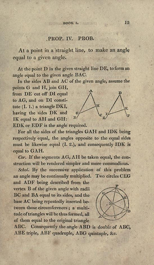 Page 15 of Elements of Geometry and Plane Trigonometry by John Leslie, third edition, 1817