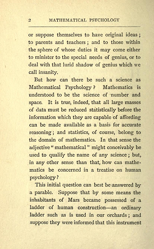 Page 2 from The Mathematical Psychology of Gratry and Boole by Mary Boole, 1897