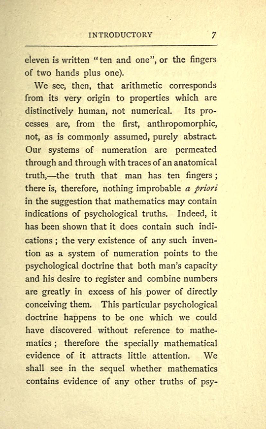 Page 7 from The Mathematical Psychology of Gratry and Boole by Mary Boole, 1897