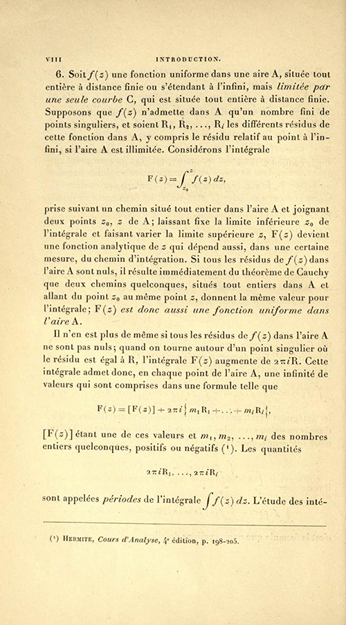 Page eight of the Introduction to Théorie des fonctions algébriques by Appell and Goursat, 1895