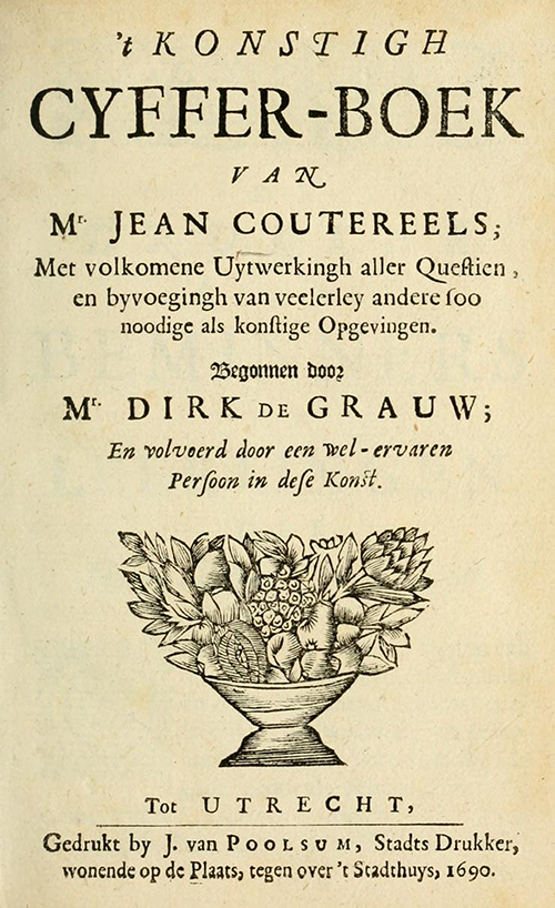 Title page for Jean Coutereels's 1690 Cyffer-Boek.