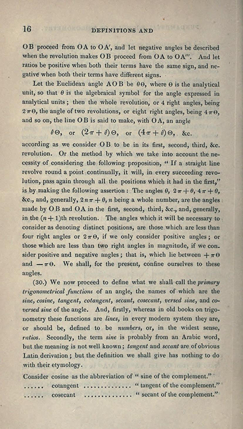 Page 16 of Elements of Trigonometry and Trigonometrical Analysis by Augustus De Morgan