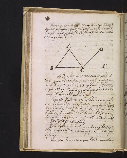 Folio from Phisicae particularis cursus, student notes on Emmanuel Caranza's lectures.