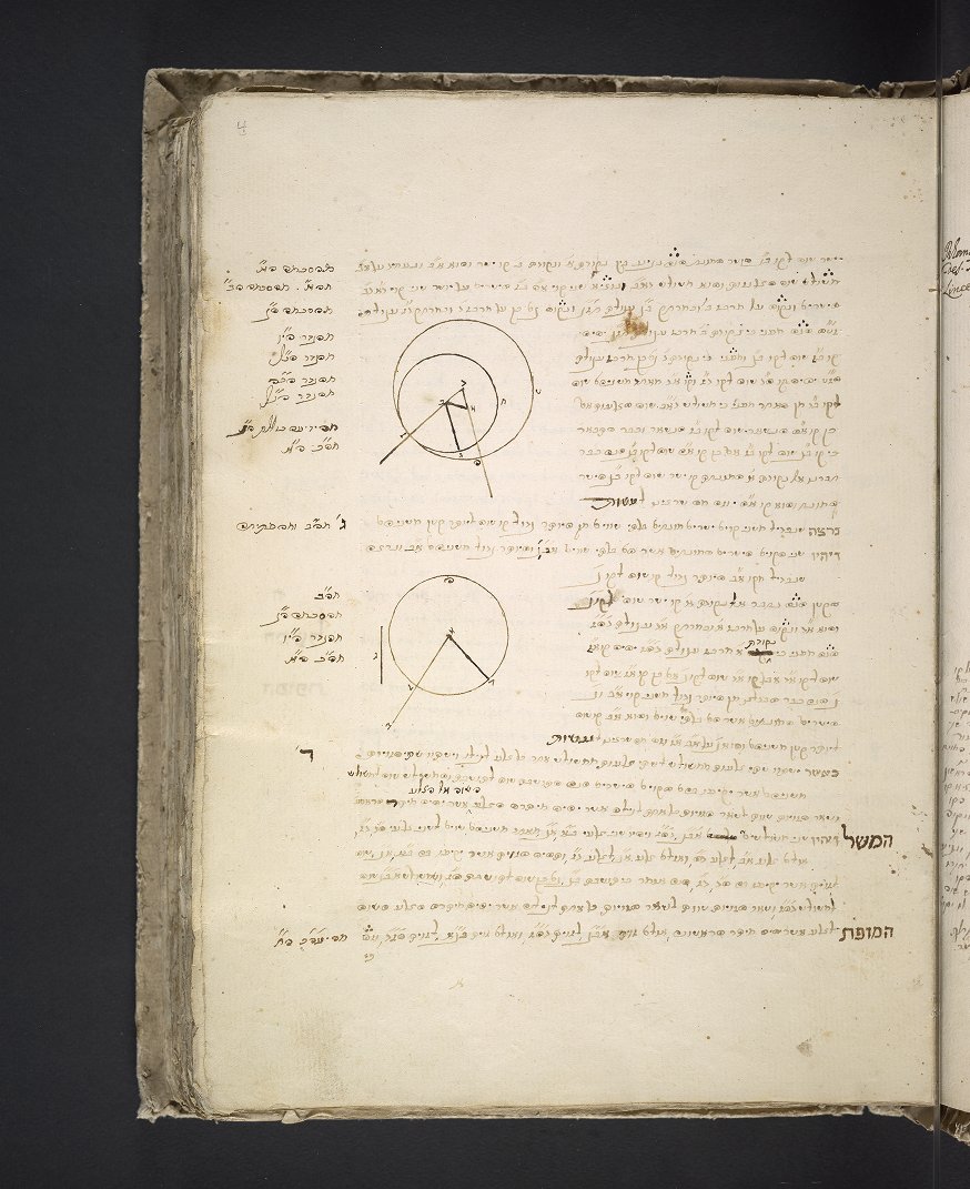 Sample page from 1704 Hebrew translation of Euclid's Elements.