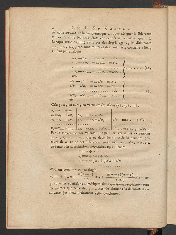 Page 4 of Traité des Différences et des Séries by Sylvestre Lacroix, 1800