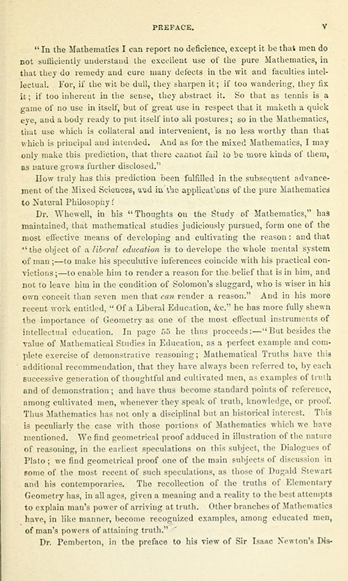 Third page of the Preface to Euclid's Elements of Geometry by Robert Potts from 1871