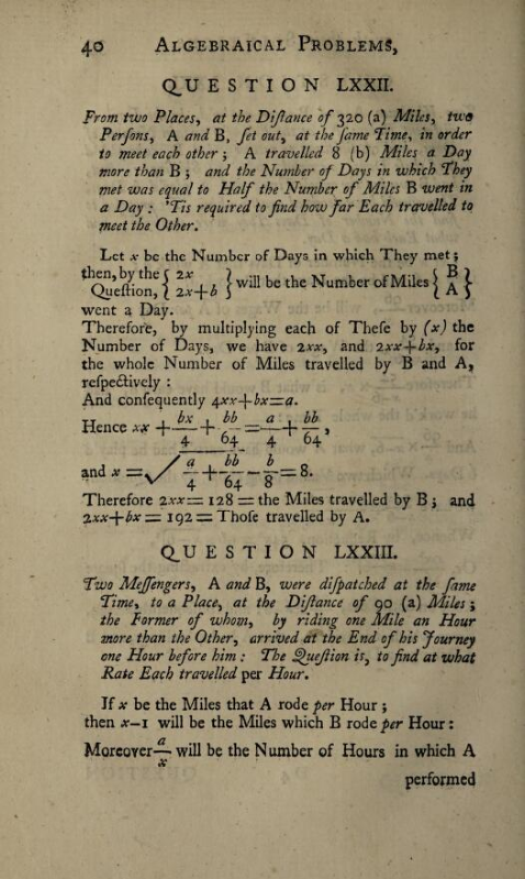 Page 40 from Thomas Simpson's 1752 Select Exercises for Young Proficients in Mathematicks.