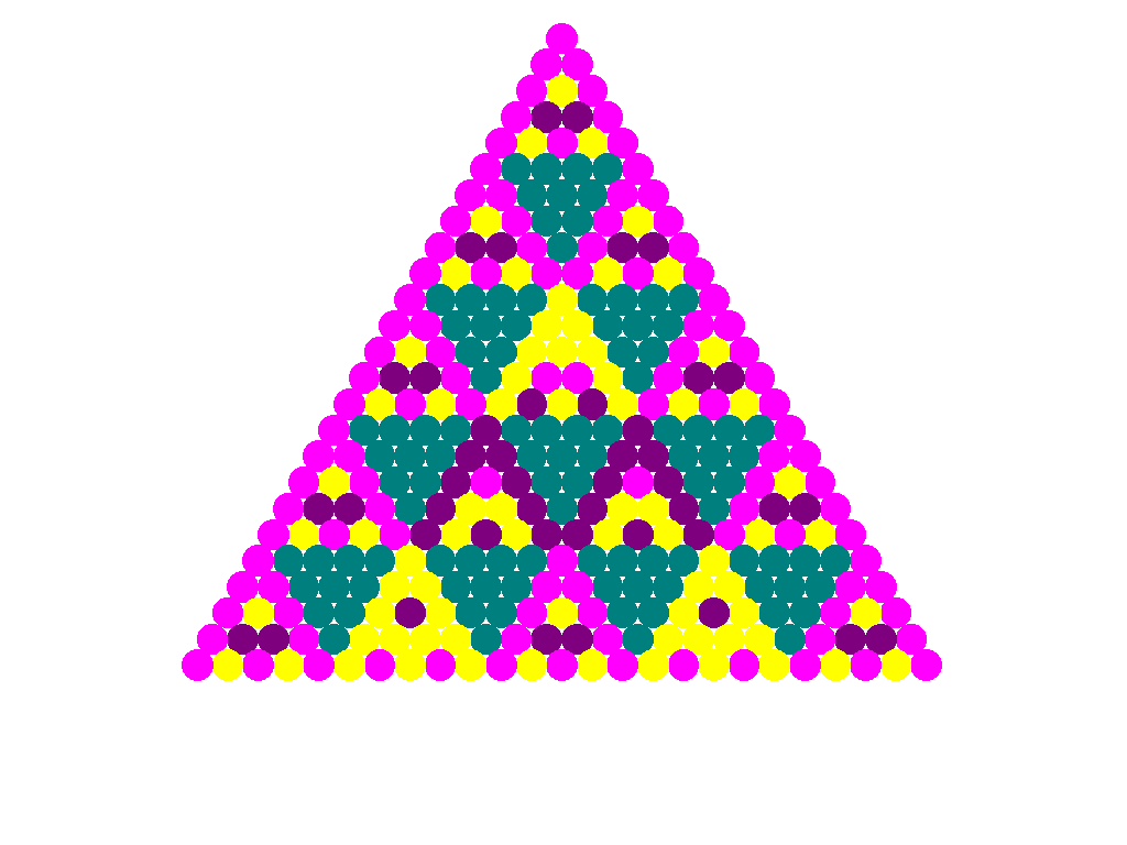 PascGalois Triangles for Z5 quintupling number of rows