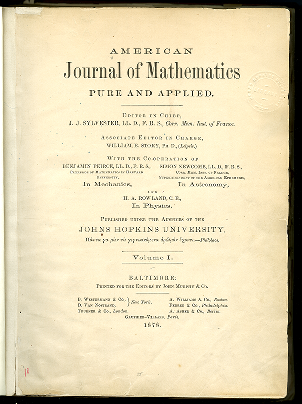 The academic journal, American Journal of Mathematics, is a primary source.