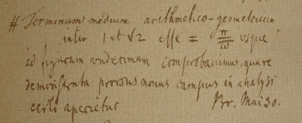 Image of May 30, 1799 entry in Gauss' mathematicial diary, stating relationship betweeen three numerical quantities.