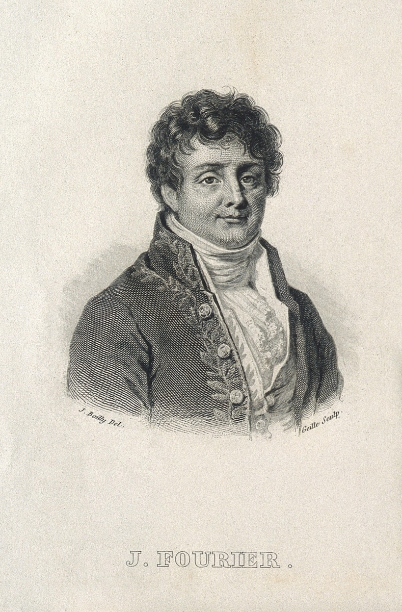 Line engraving of Jean-Baptiste-Joseph Fouier by A. F. B. Geille after J. Boilly.