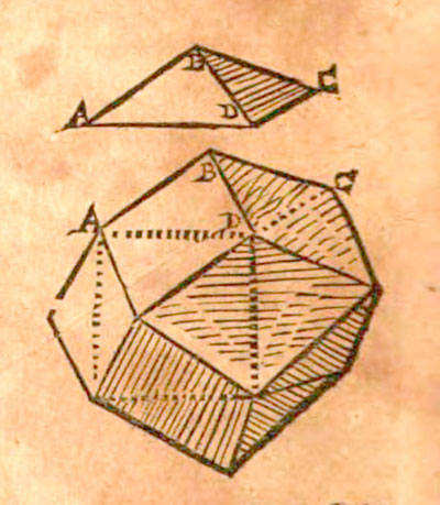 Drawing of a cube with augmented pyramids from Kepler's Epitome Astronomiae Copernicanae.