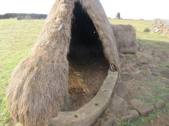 Cutaway view of replica hare paenga.