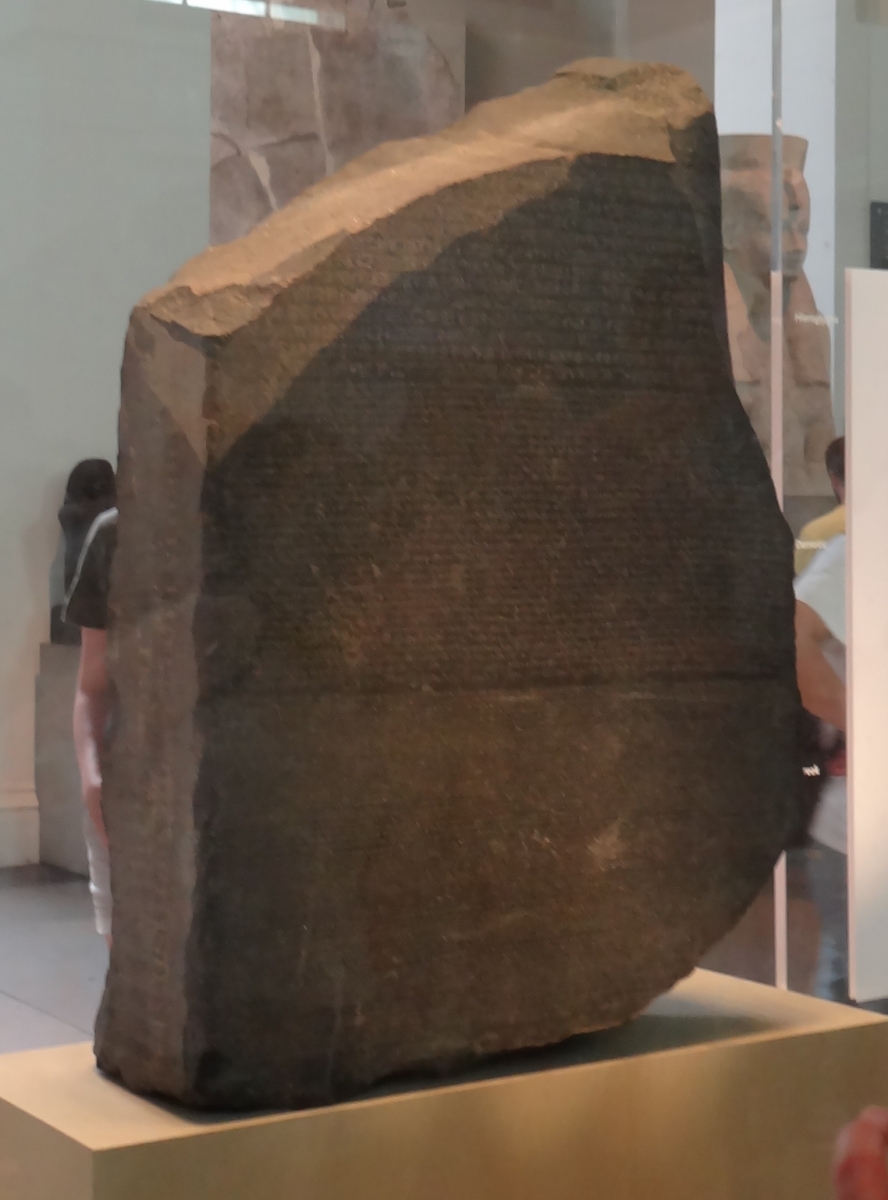 The Rosetta Stone shown in entirety.