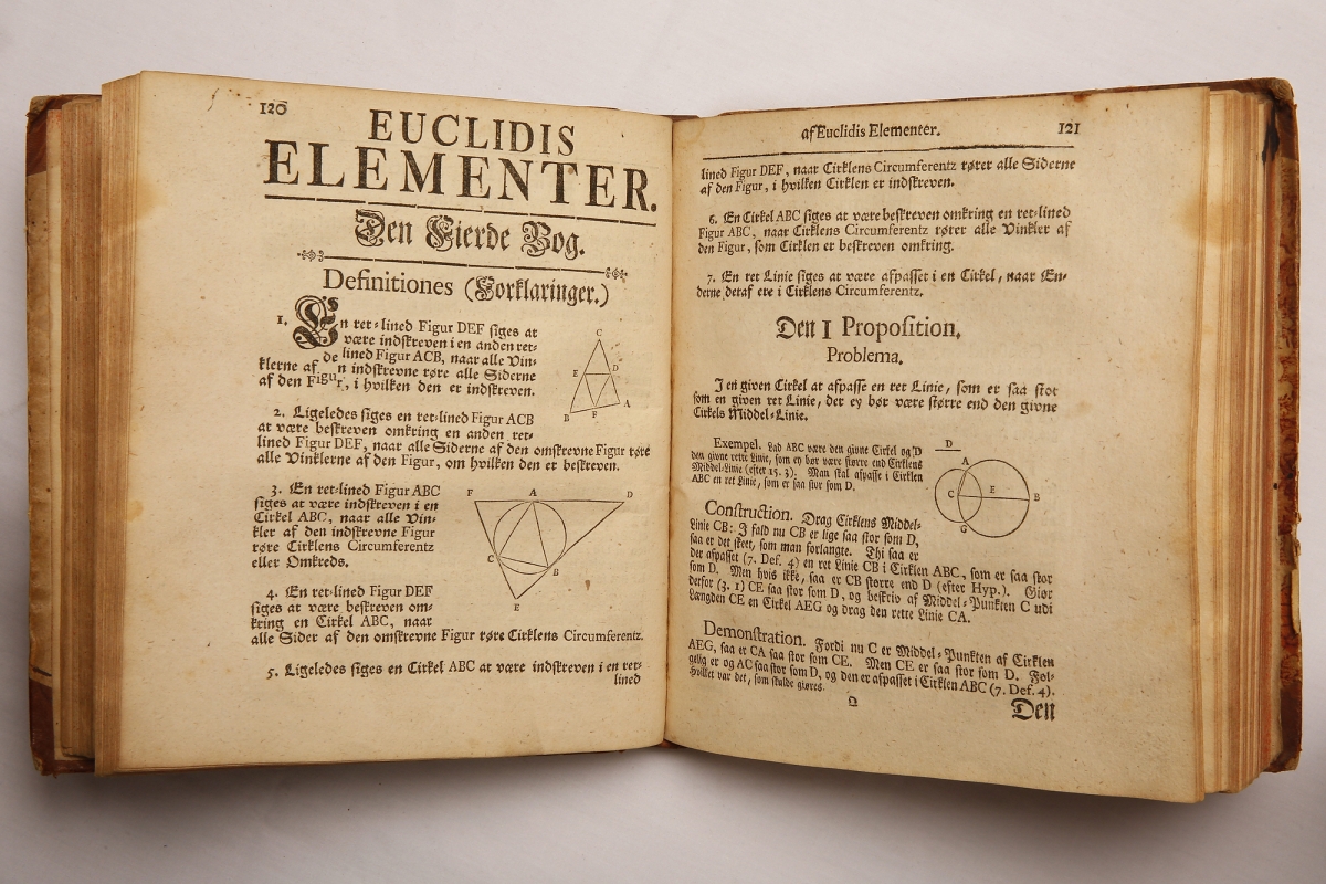 Book IV definitions from Ziegenbalg's 1744 Danish translation of Euclid's Elements.