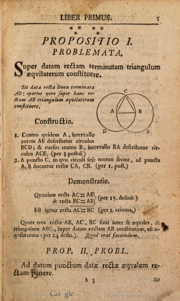 Page 5 from Ramus's 1756 Latin edition of Euclid's Elements.