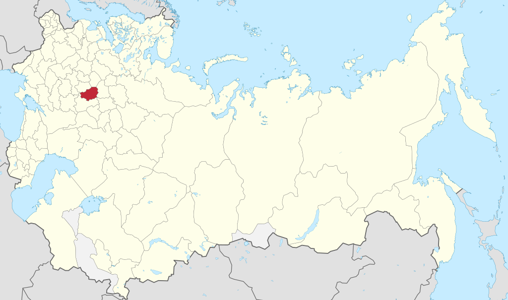 Map of the Russian Empire in 1914, showing Ryazan Governorate.