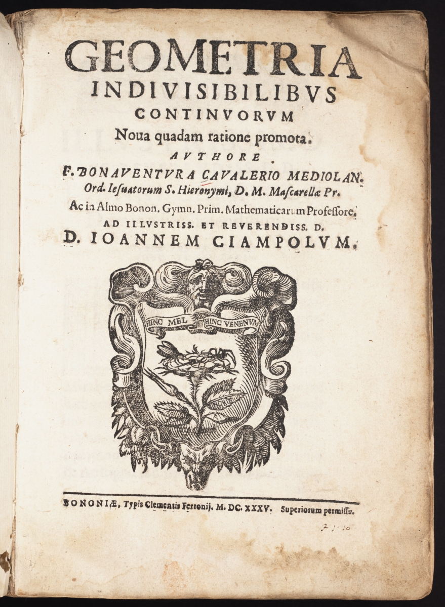 Title page of Cavalieri's 1635 Geometria indivisibilibus.