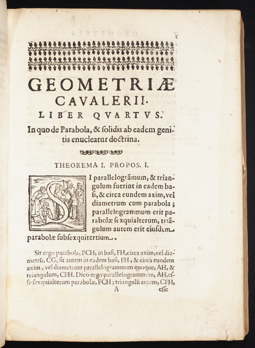 Book IV of Cavalieri's Geometria indivisibilibus (1635).