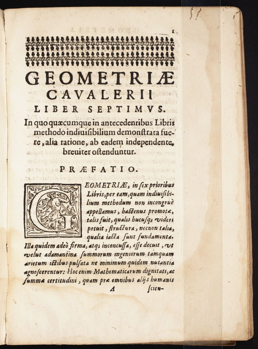 Book VII of Cavalieri's Geometria indivisibilibus (1635).
