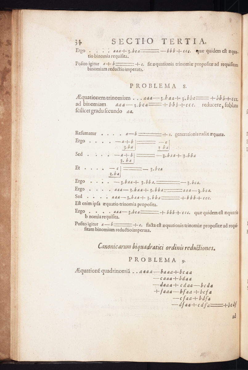 Page 34 from Thomas Harriot's 1631 Artis Analyticae Praxis