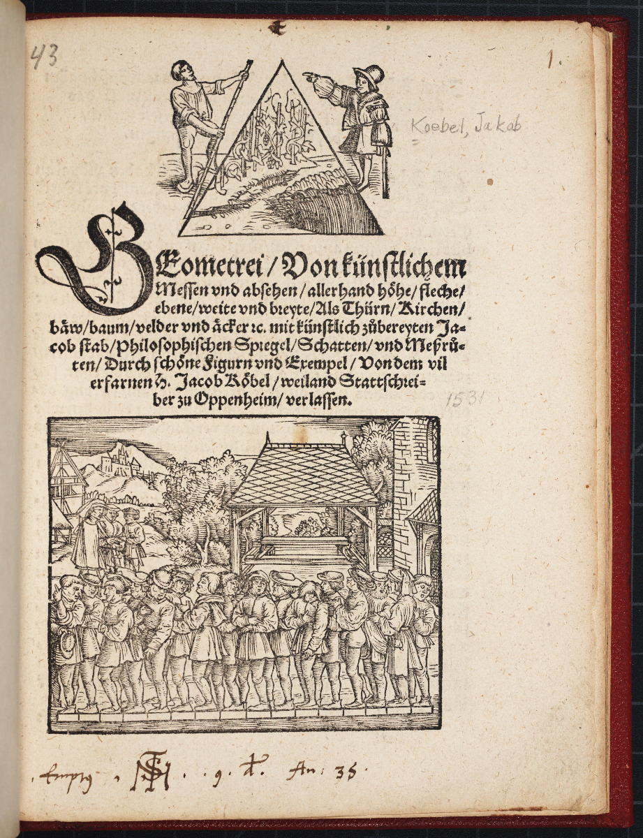 Title page of Jacob Köbel's 1535 Geometrei.
