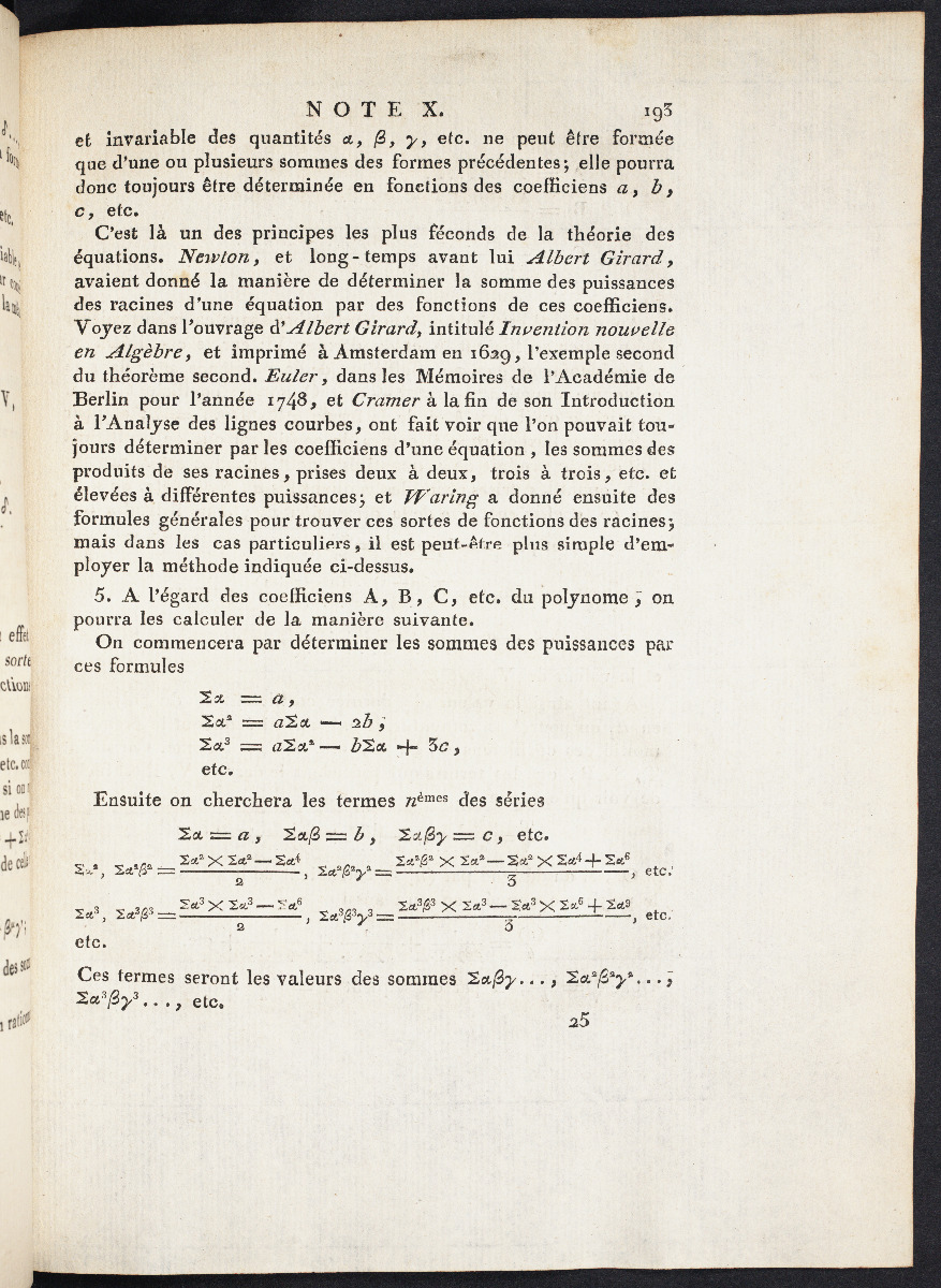 Page 195 from Lagrange’s Traité de la Résolution des Equations Numérique.