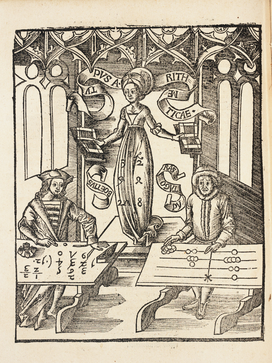 Arithmetic chapter title page from 1517 edition of Gregor Reisch’s Margarita Philosophica.