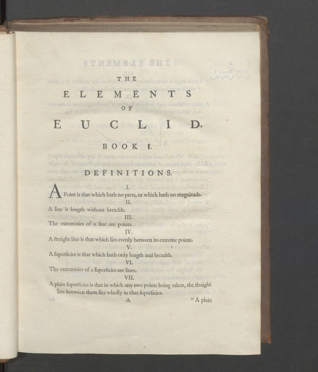 Page 1 of Robert Simson's 1756 The Elements of Euclid.