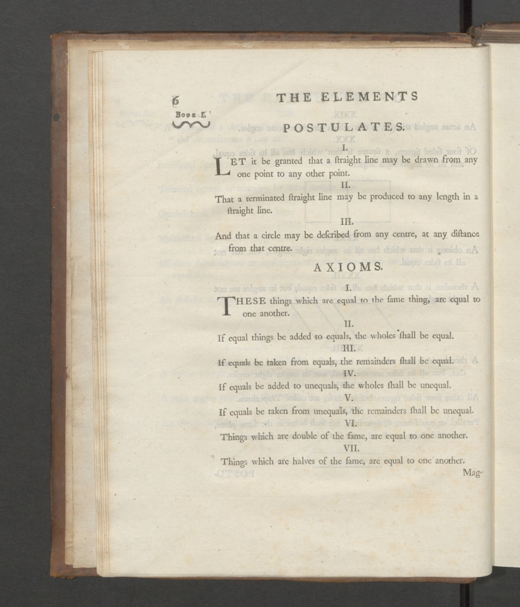 Page 6 of Robert Simson's 1756 The Elements of Euclid.
