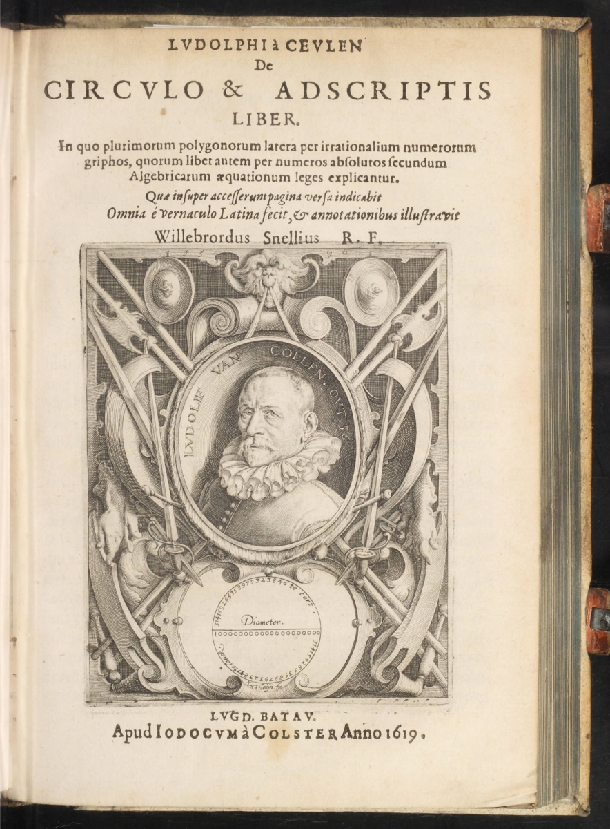 Title page of Snell's 1619 Latin translation of Van Ceulen's De Circulo.